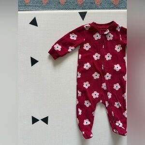 Carters|Baby girl fleece footie pajamas in boho Floral design,long sleeve•••6M